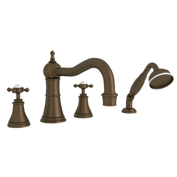 Georgian Era 4-Hole Deck Mount Tub Filler With Column Spout, Perrin & Rowe, Mfr#: U.3748X-EB